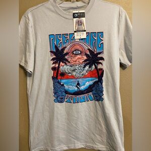 Reef Life Tour Men T-Shirt Size Small Light Gray
